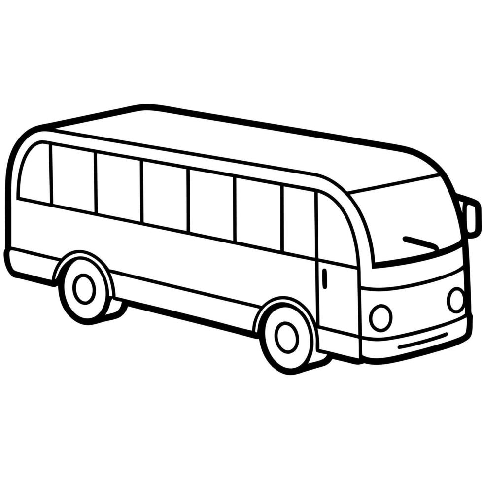 bus de viaje largo, illustration line art vector