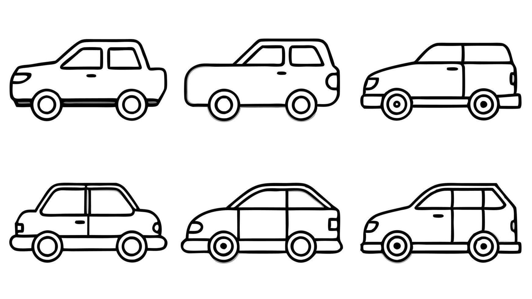 automobile and car circle 16 icons set illustration pixel perfect 64 x 64, vector