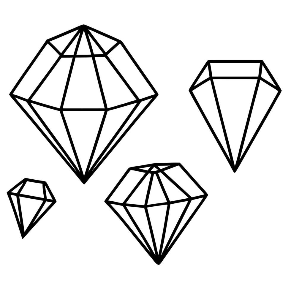 alexandrite gemstones, illustration line art vector