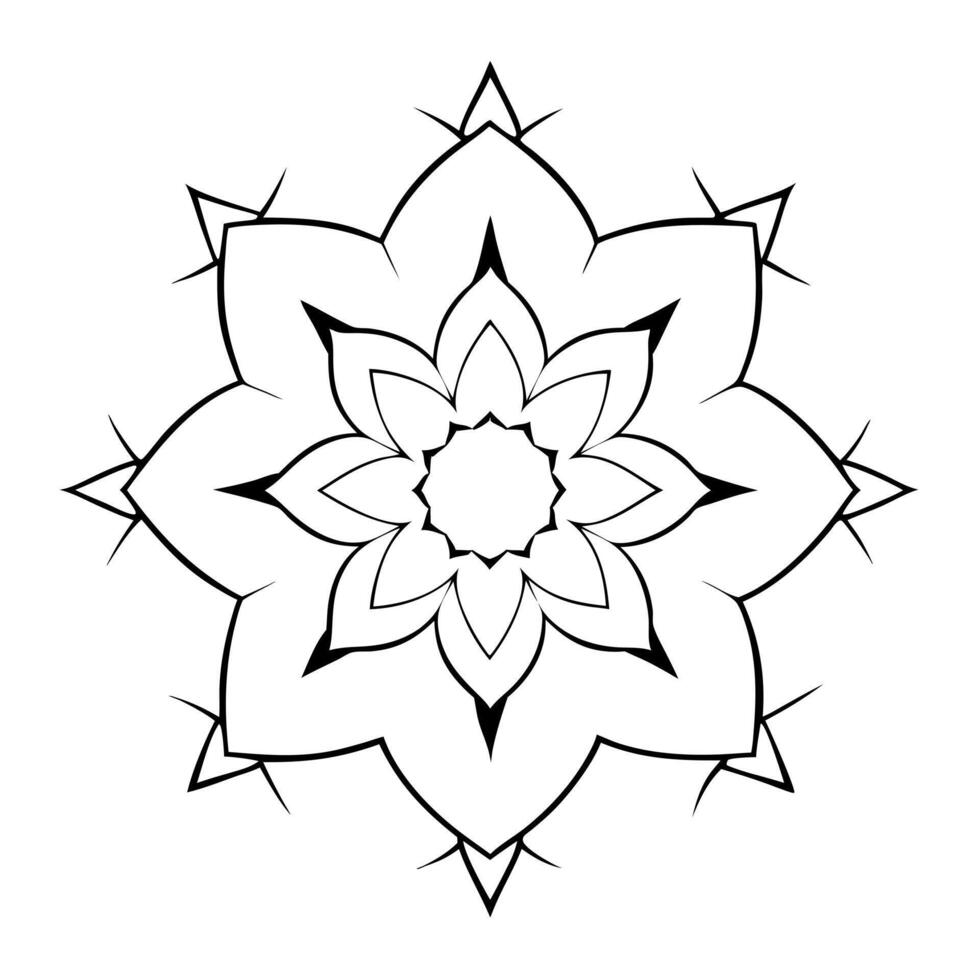 use simple lines and geometric shapes such as triangles, circles, and squares, mandala smooth line vector