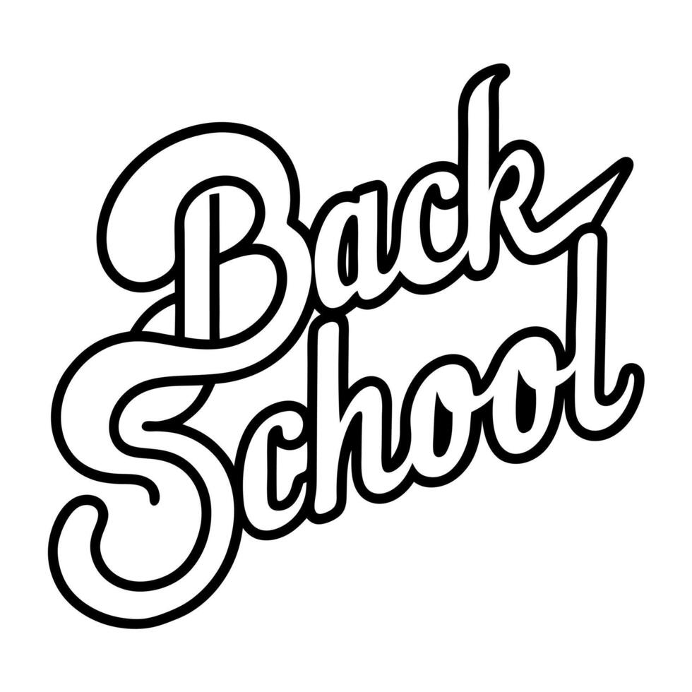 typography design back to school, illustration line art vector