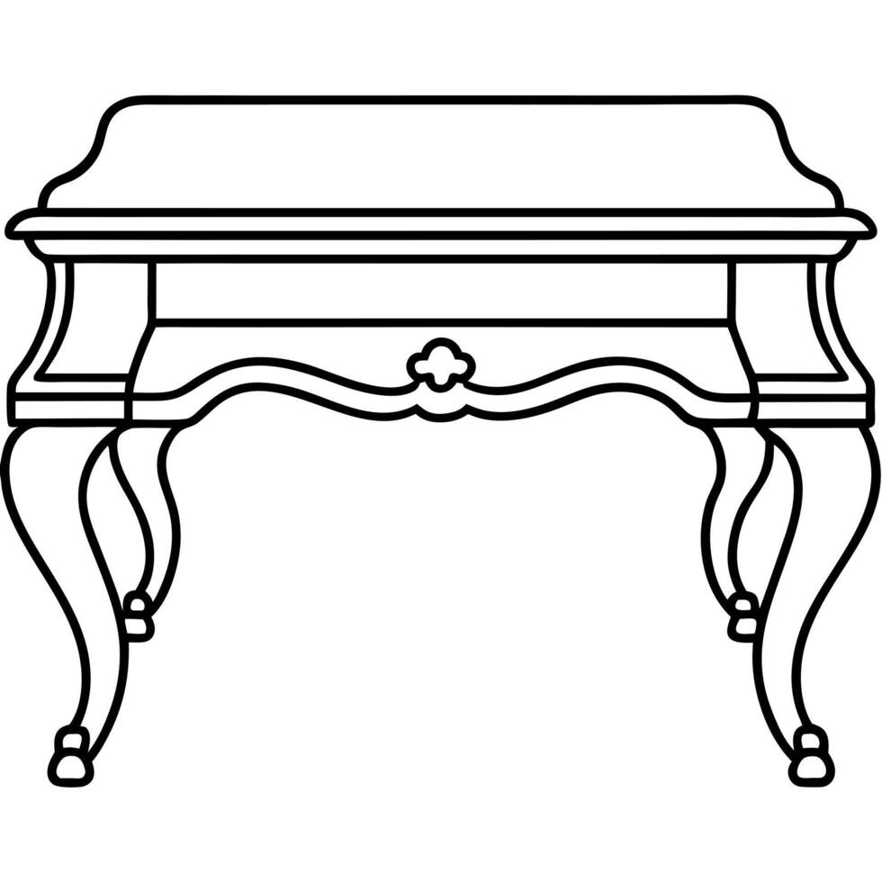 a regal laminated board computer table antique, illustration line art vector