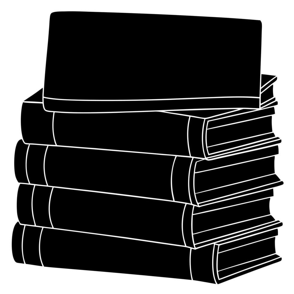books, illustration line art vector