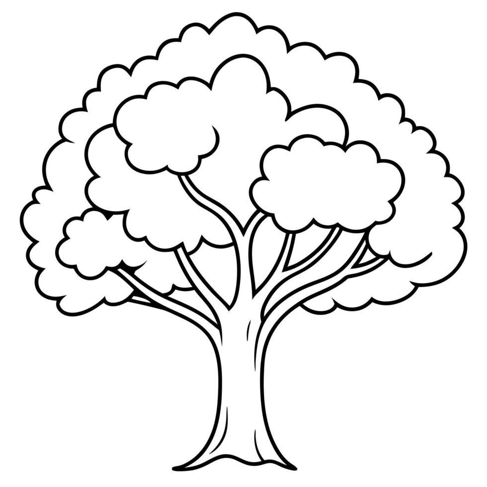coloring page, tree, illustration line art vector