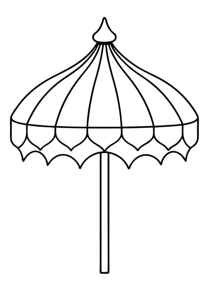 a coloring page of an canopy with no color just black lines, illustration line art vector