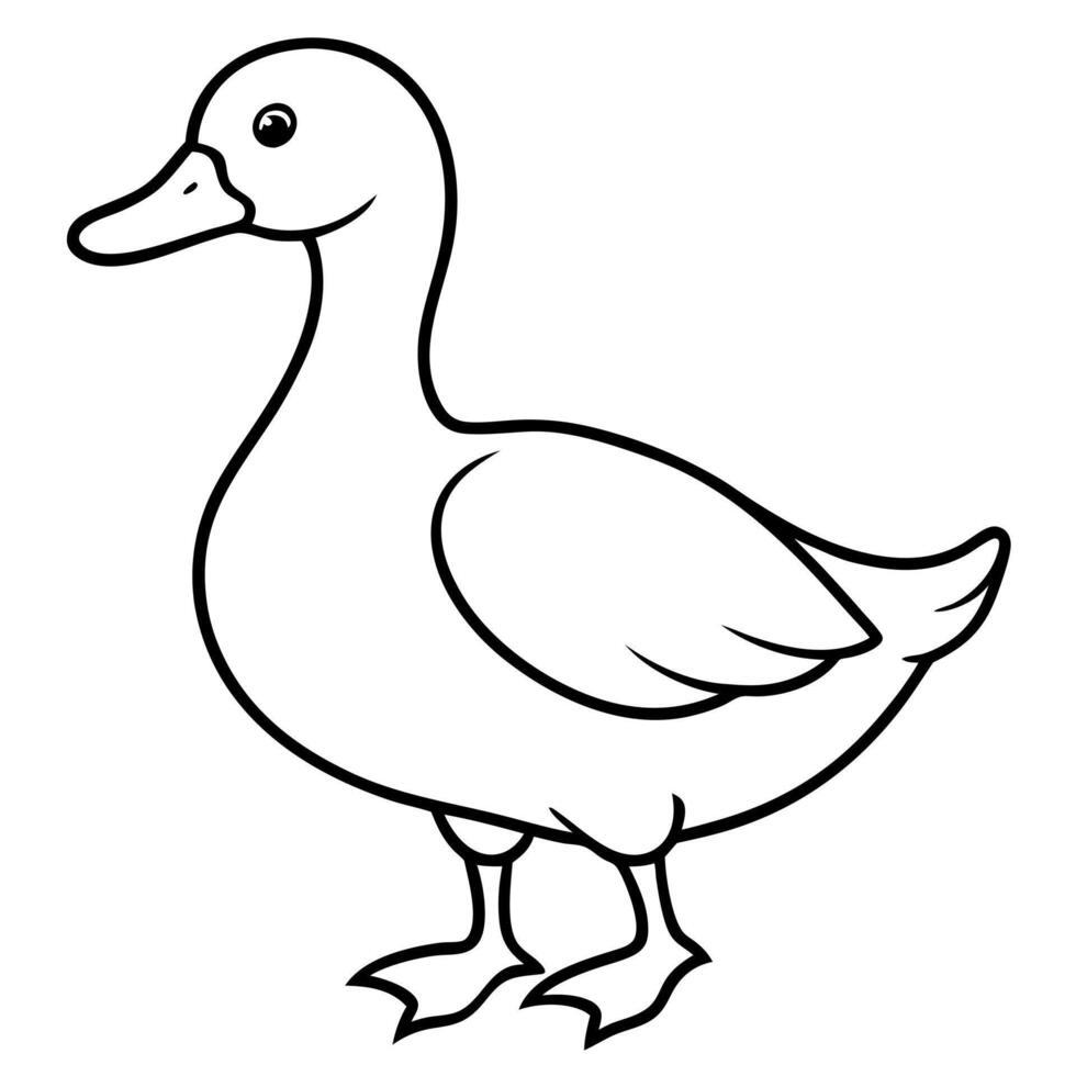 a duck, illustration line art vector
