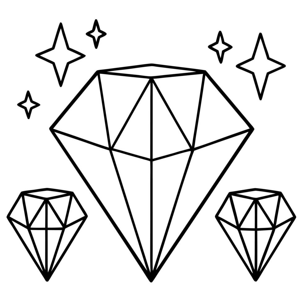 alexandrite gemstones, illustration line art vector