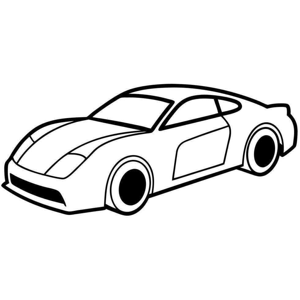 race car, illustration line art vector