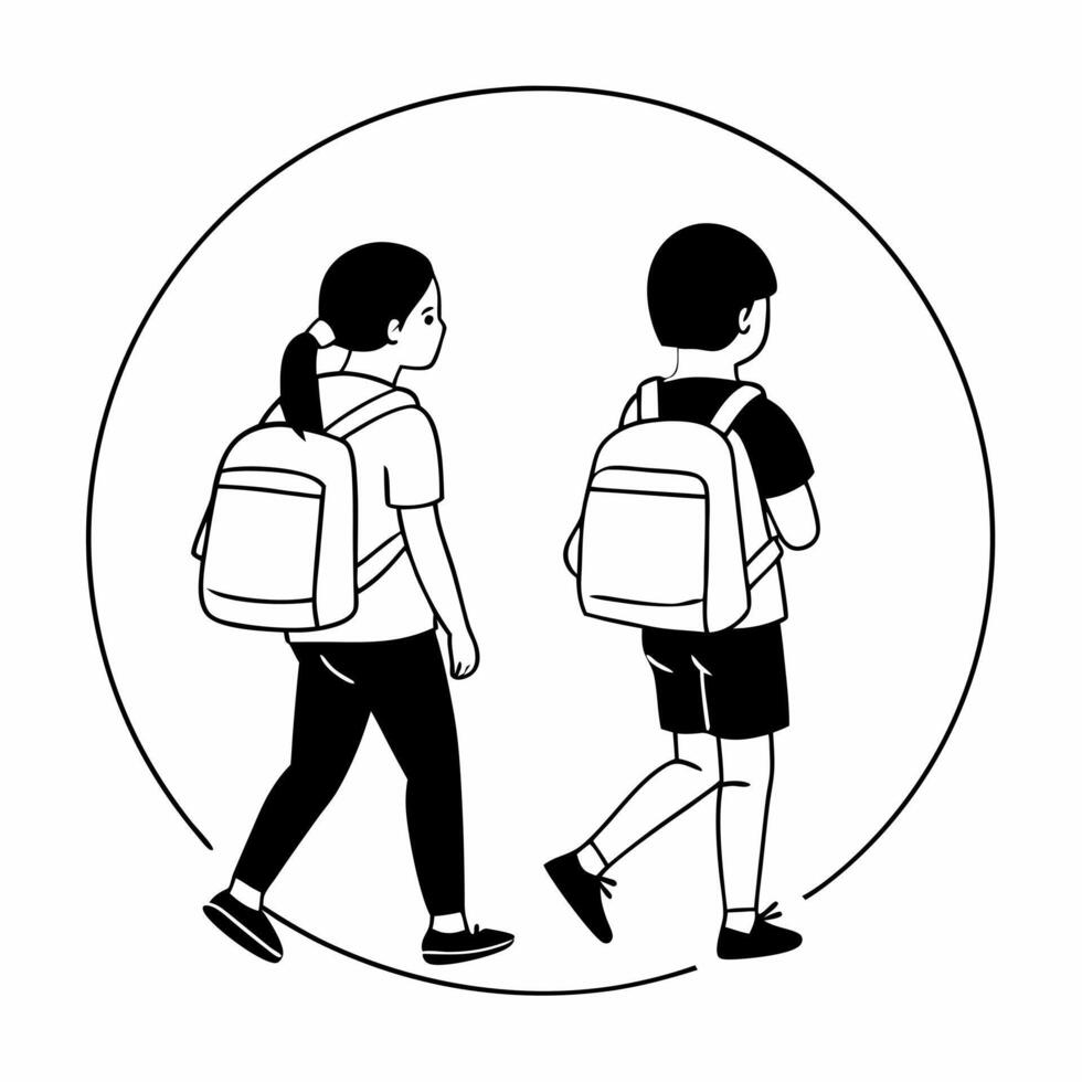 back to school, illustration line art vector