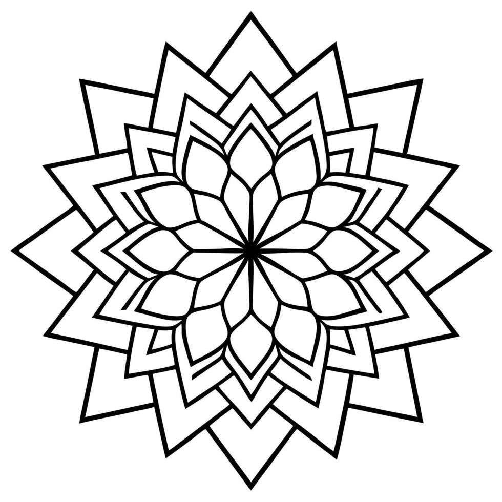 abstract paper cut to mandala design background, illustration line art vector