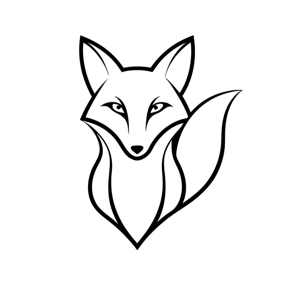 logo de un zorro, illustration line art vector