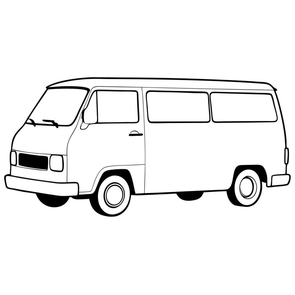 van, illustration line art vector