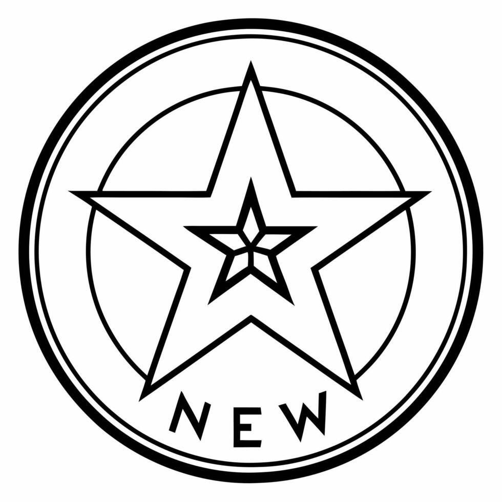 the star sign in a circle with text around star is new in the style of the soviet union, vector
