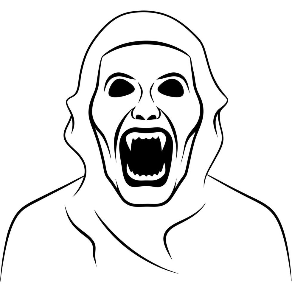 horror, illustration line art vector