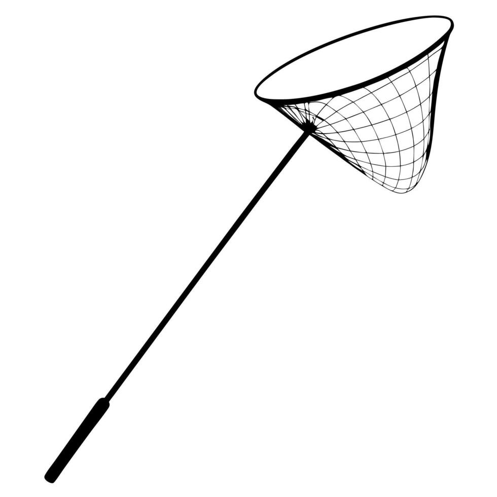landing net, illustration line art vector
