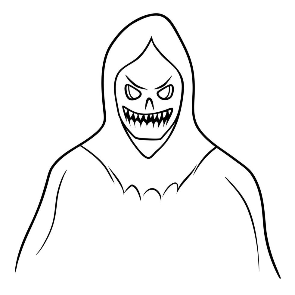 spooky, illustration line art vector
