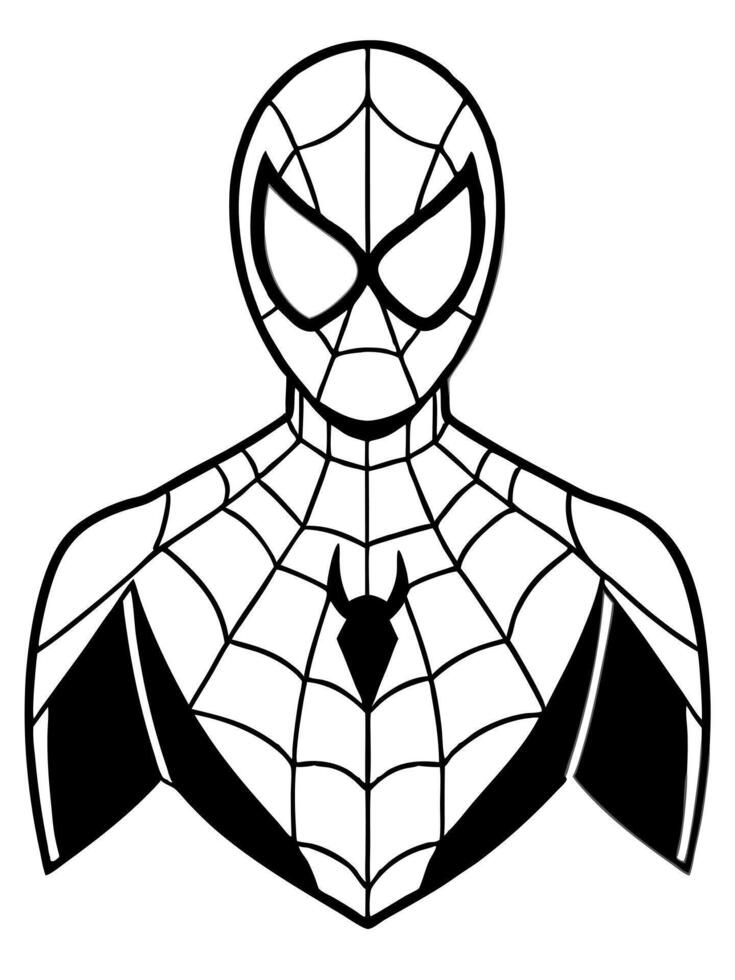 crie homem aranha, illustration line art vector