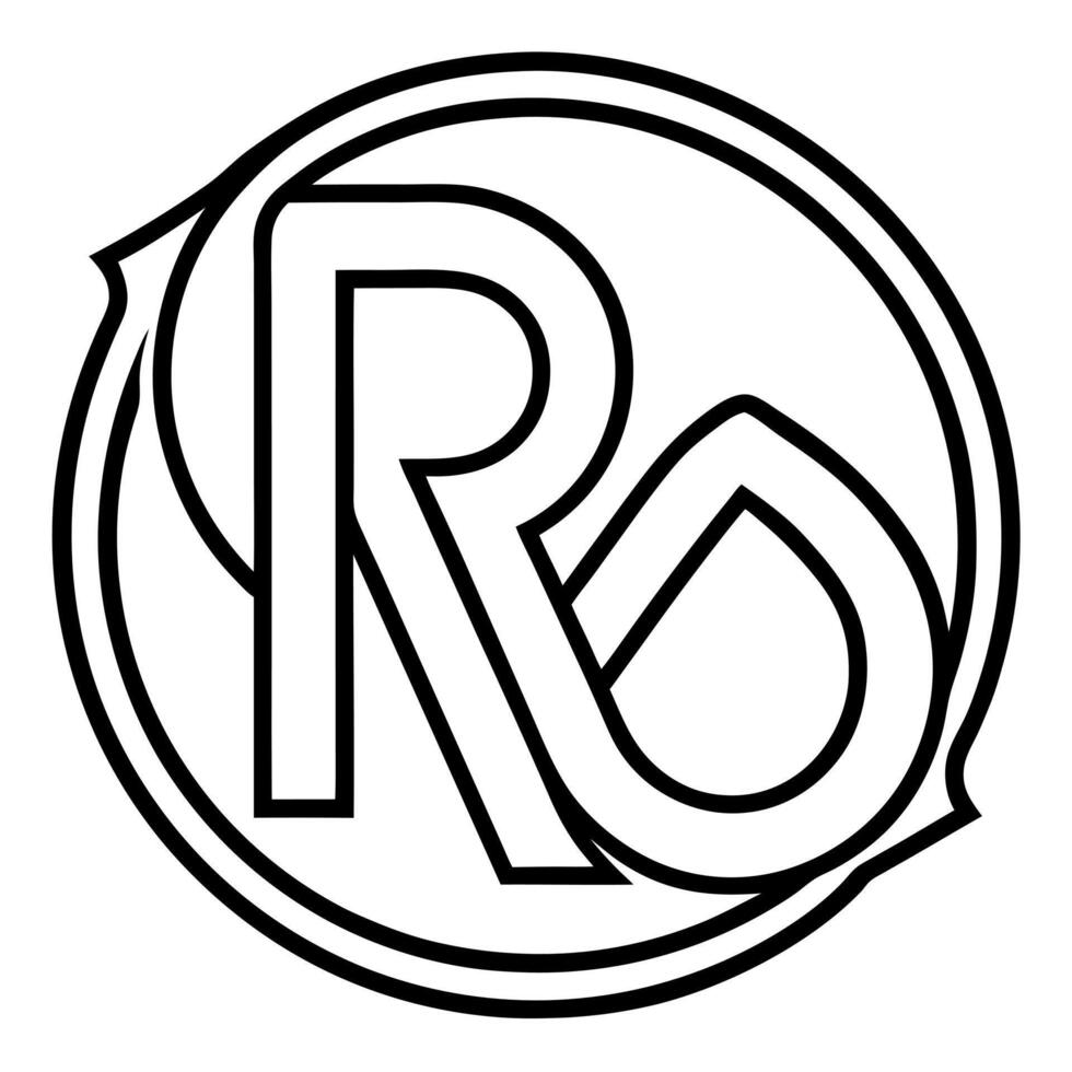 logo con al letra r o, illustration line art vector