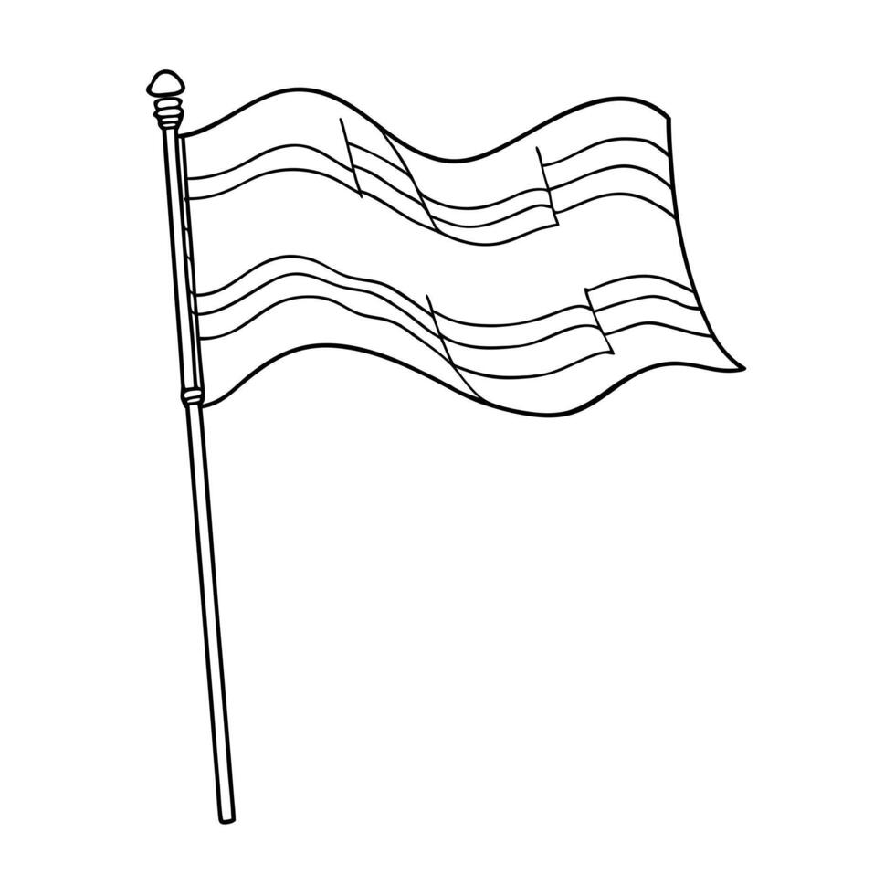 flag, illustration line art vector