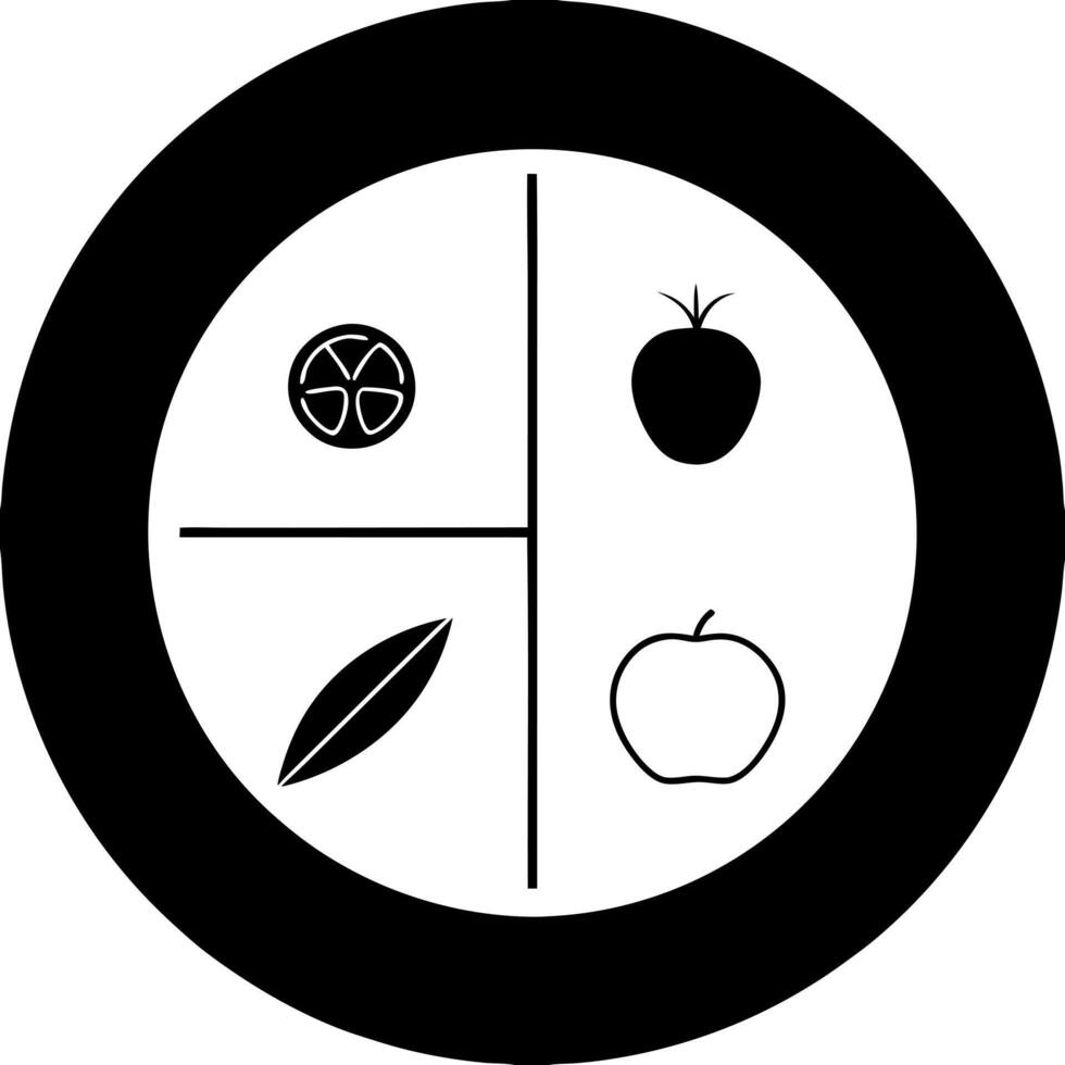 myplate food nutrition icon, illustration line art vector