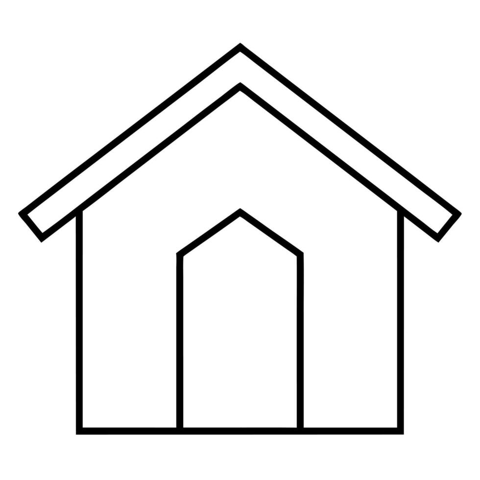doghouse with white background, illustration line art vector