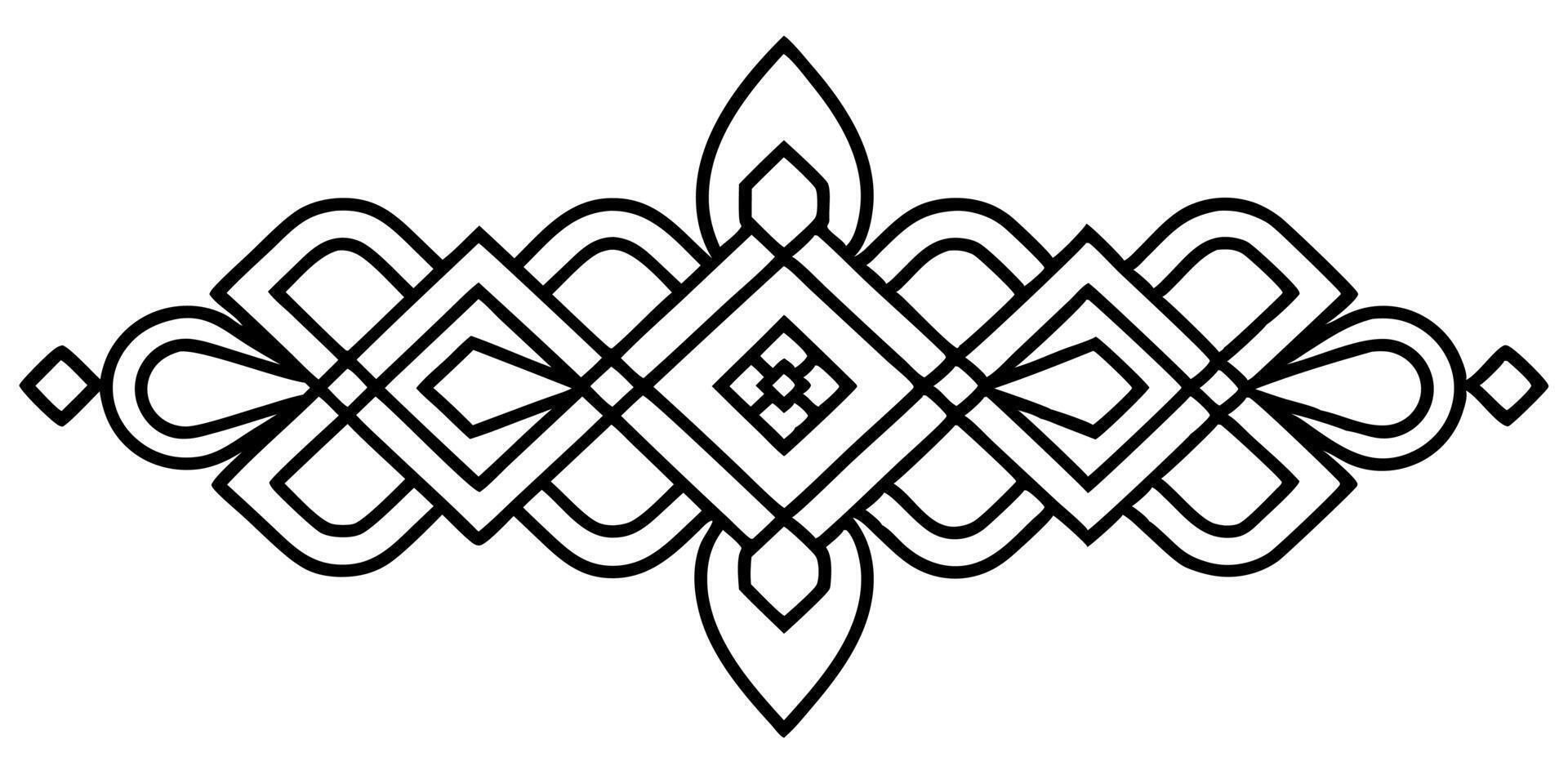 old russian slavic pattern, illustration line art vector