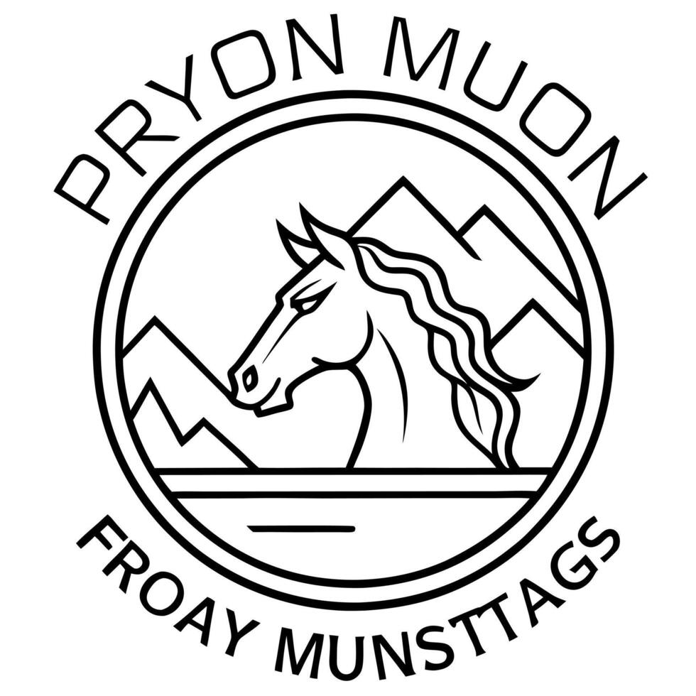 pryon mountain mustangs, illustration line art vector