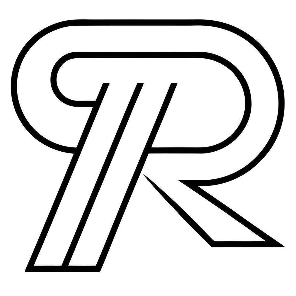 logo using letters rr, illustration line art vector