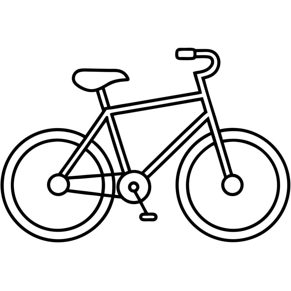 bycical in line art on white background, illustration line art vector
