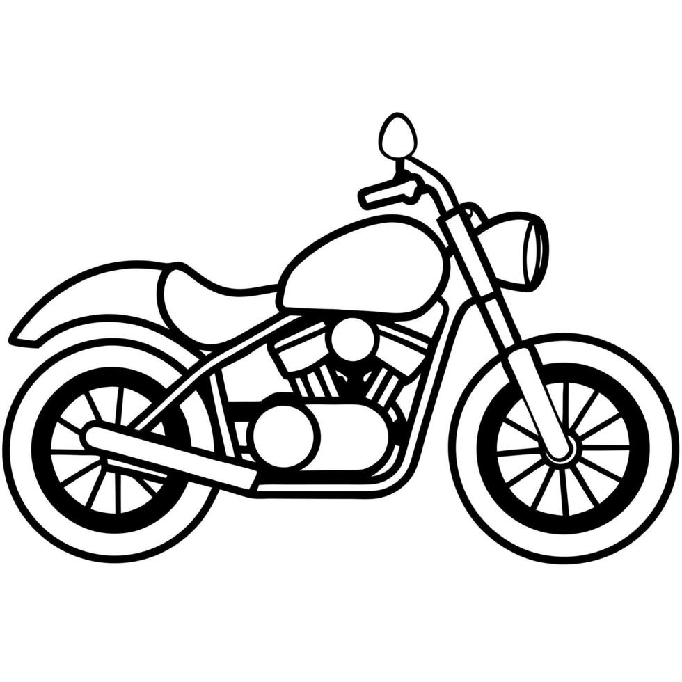 motorcycle, illustration line art vector