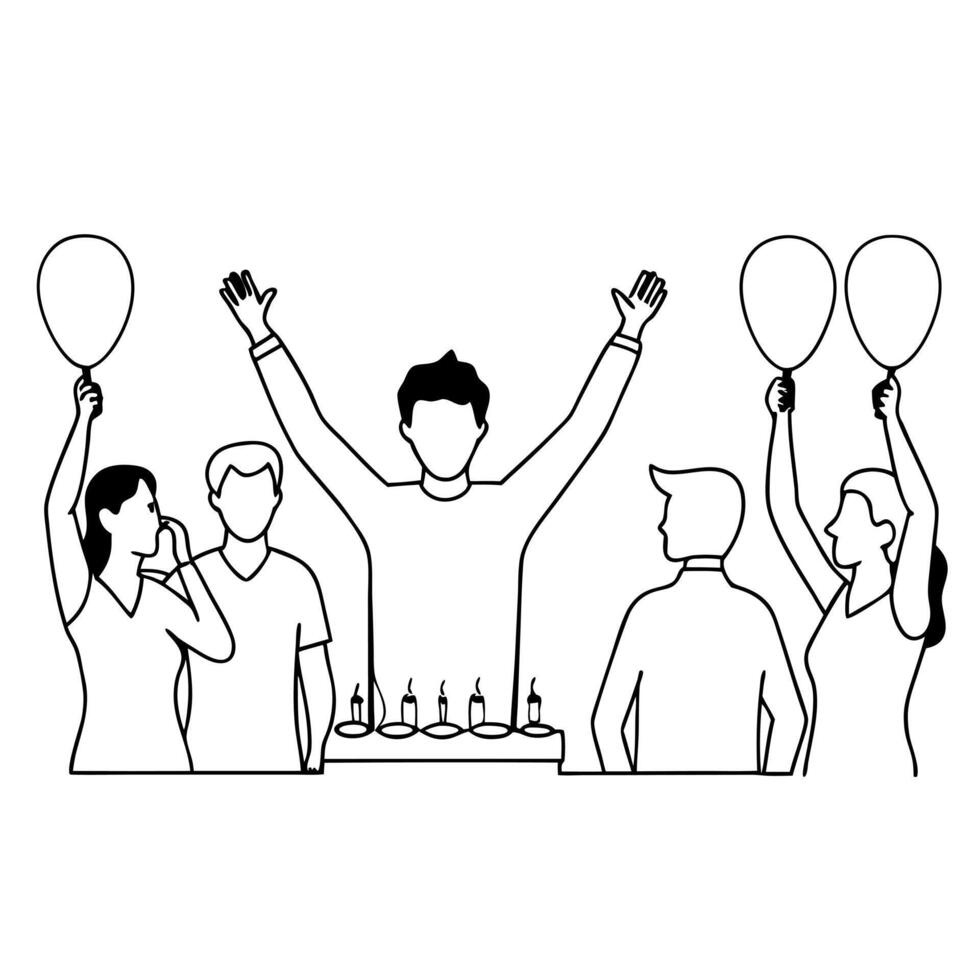 celebration, illustration line art vector