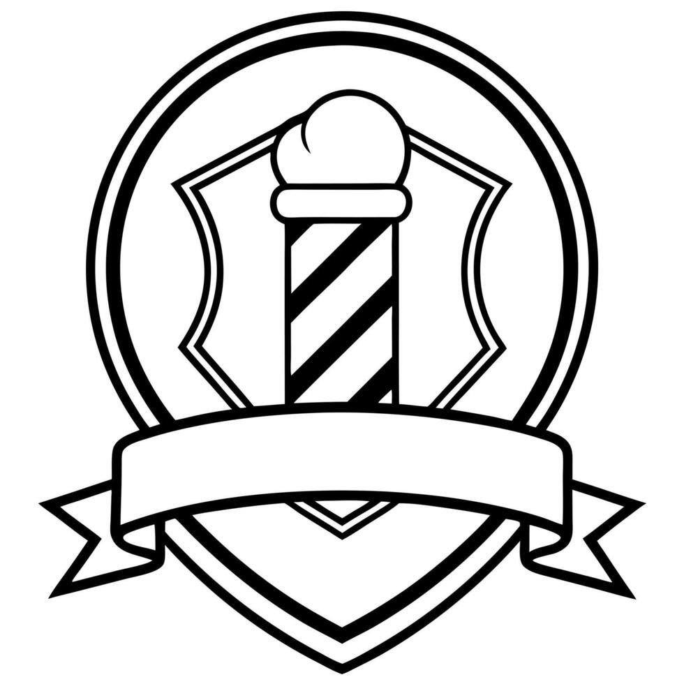 the barbershop logo, illustration line art vector