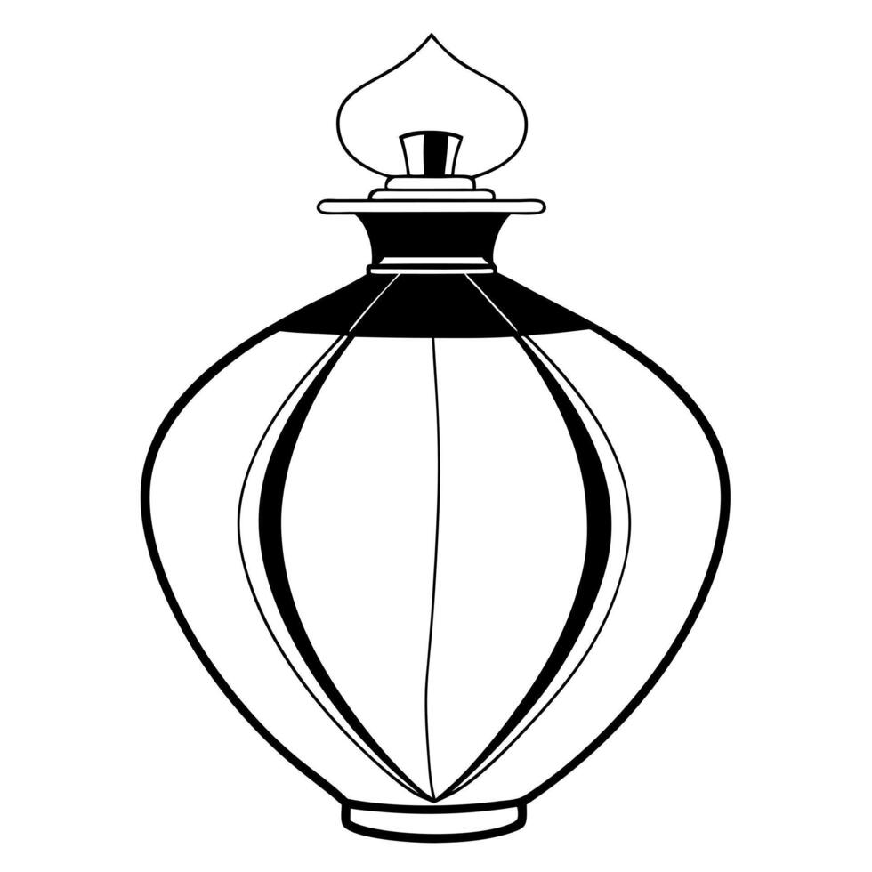 luxury perfume bottle, illustration line art vector