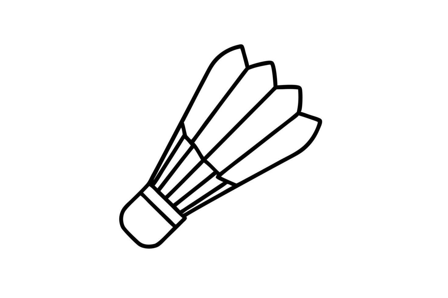 badminton shuttlecock line art illustration, illustration line art vector