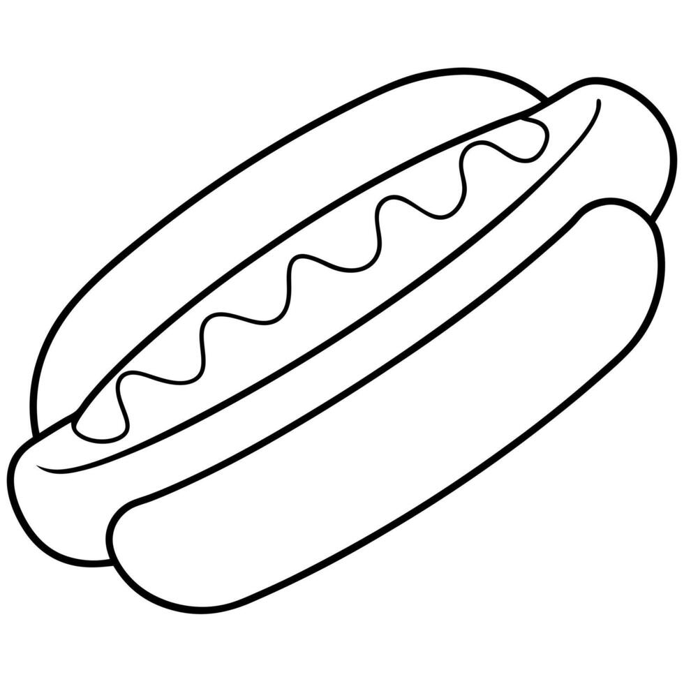 hot dog, illustration line art vector