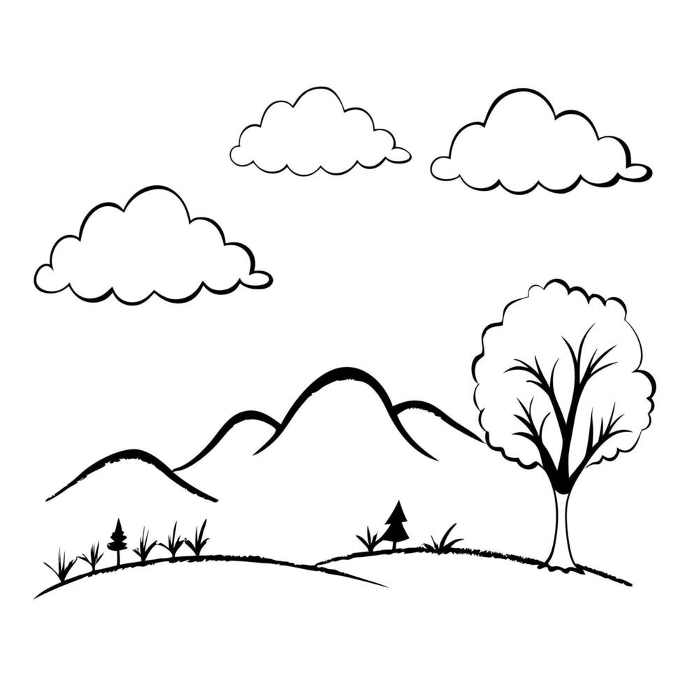 nature, illustration line art vector