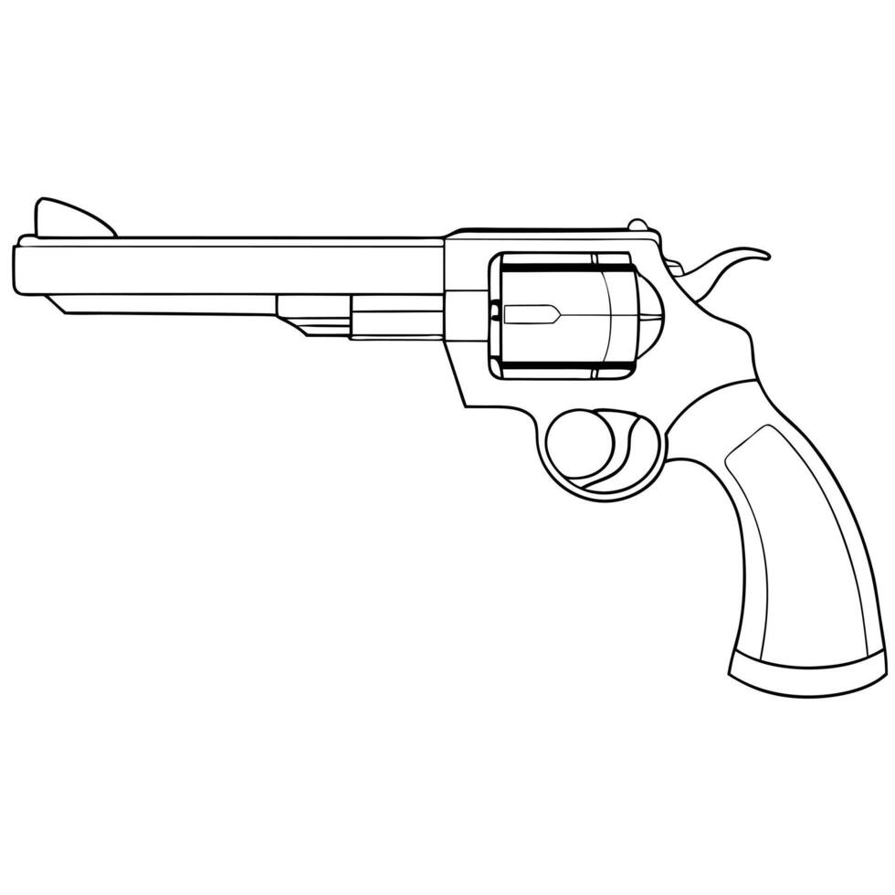 gun, illustration line art vector