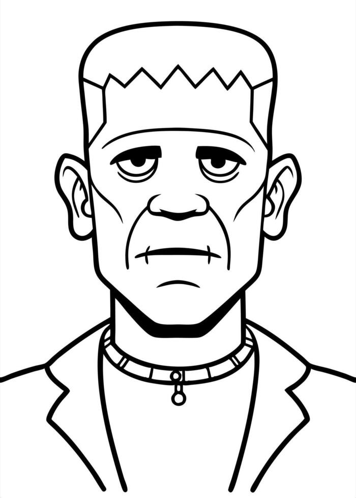 frankenstein craft, illustration line art vector
