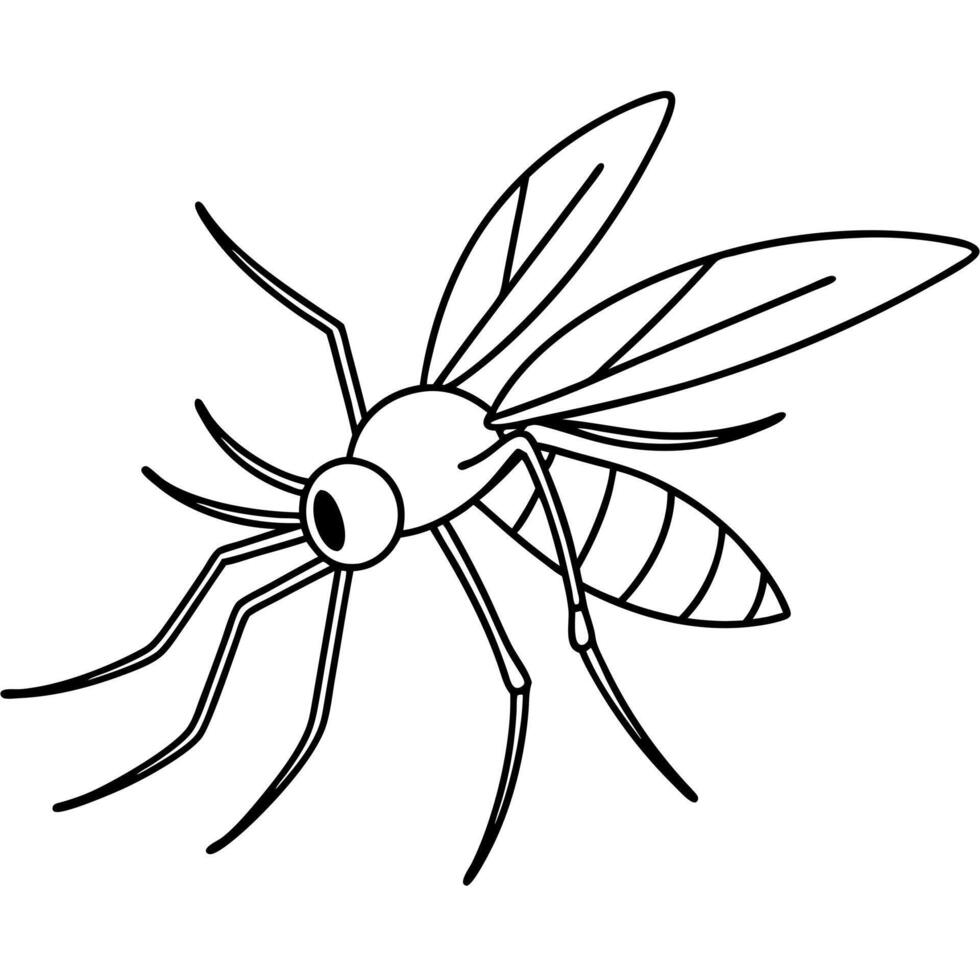 mosquito menace side view, different style art, solid white color background, illustration vector