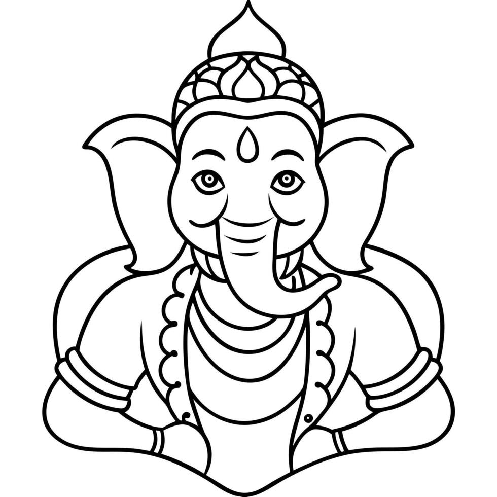 ganesh, illustration line art vector