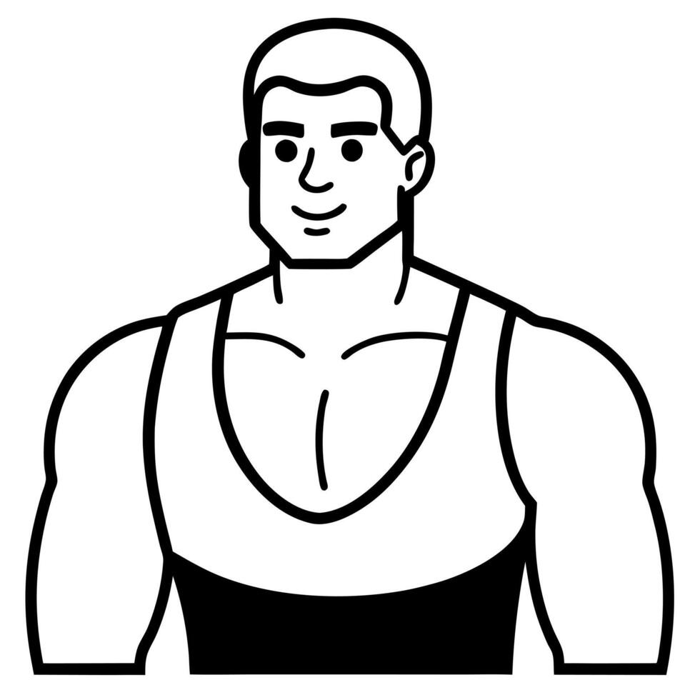 athlete, illustration line art vector
