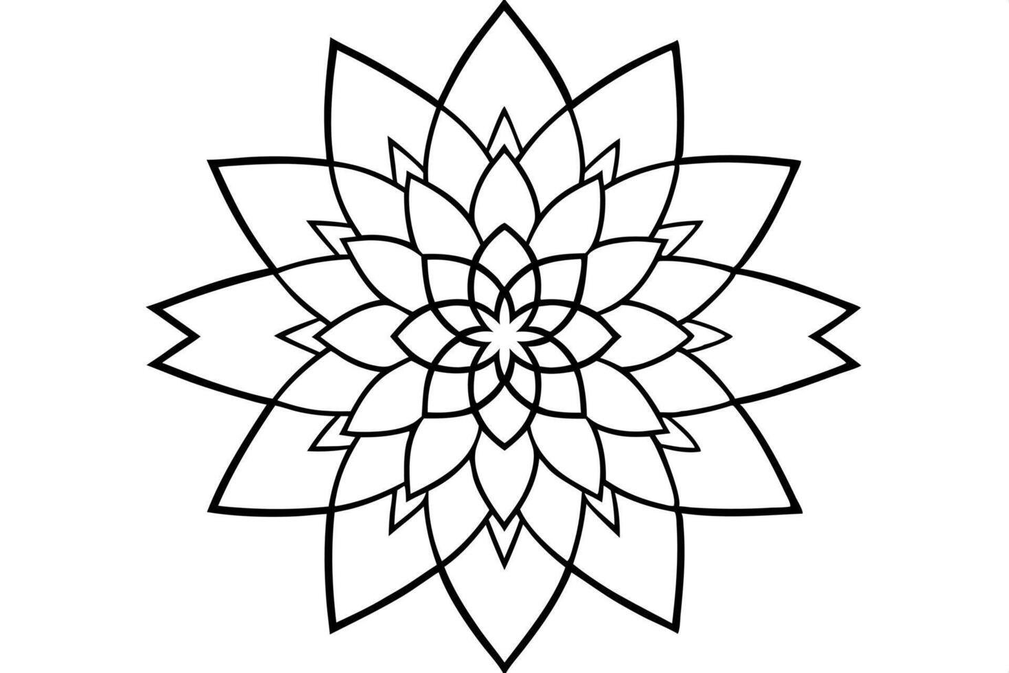 a minimalist mandala using only black and white, focusing on the purity of its form, vector