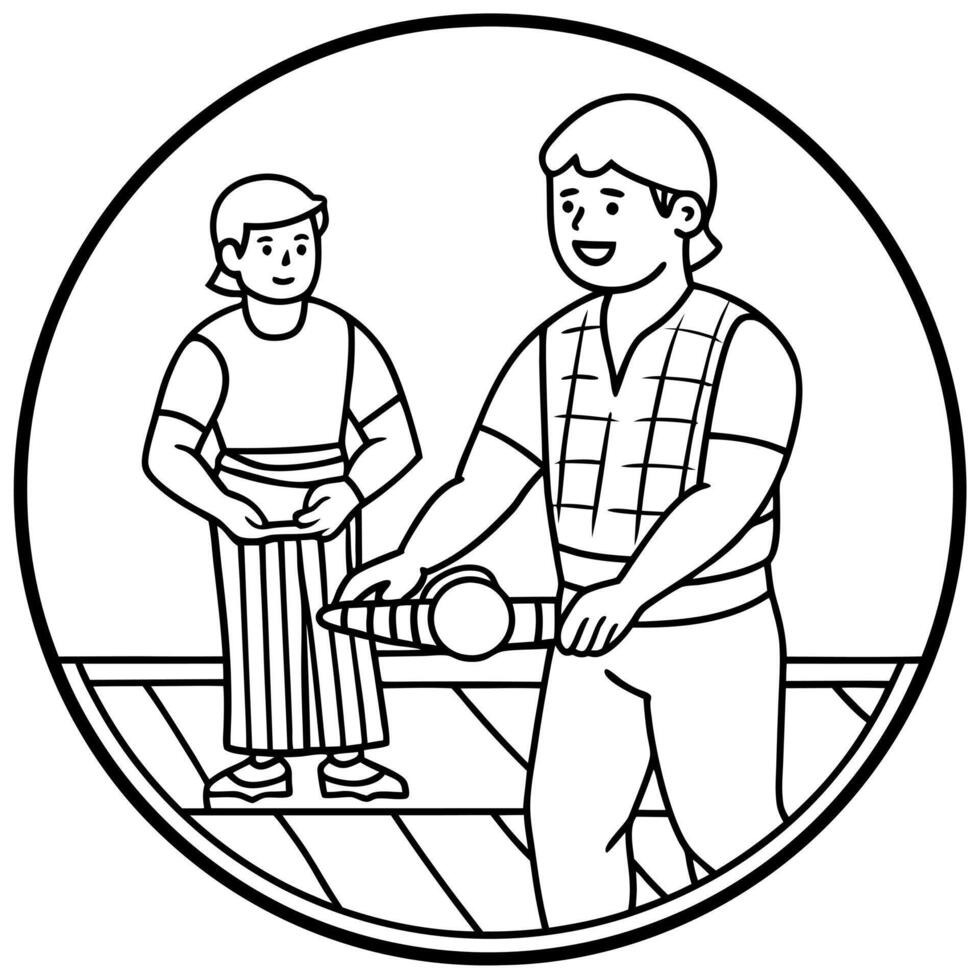 work therapy for rehabilitation on white background no need outline circle, illustration vector