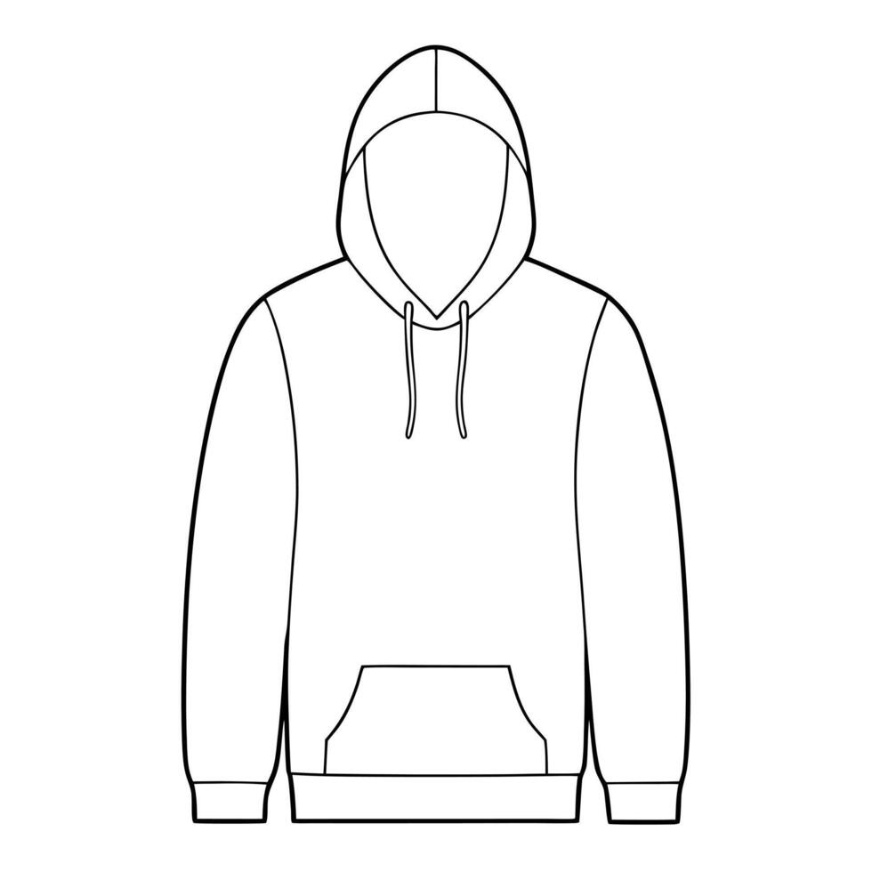hoodie, illustration line art vector