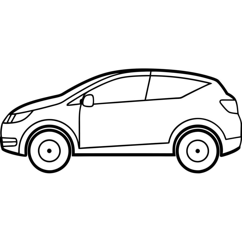 a sleek, eco-friendly crossover vehicle with modern, clean lines side view focusing on vector
