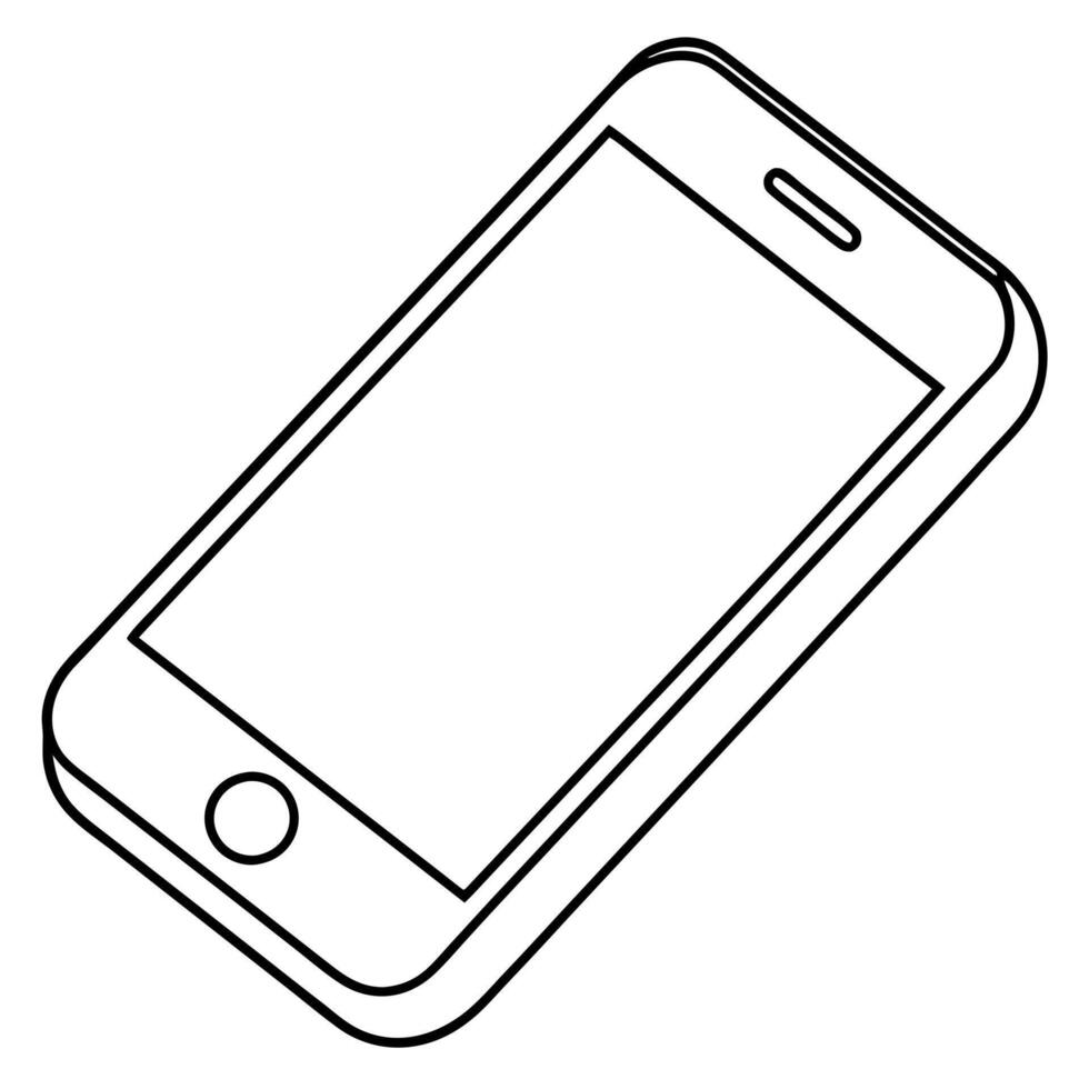 smartphone, illustration line art vector