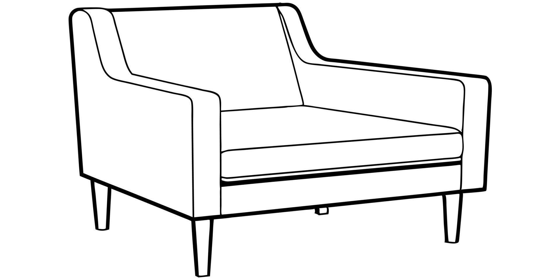 accent chair, illustration line art vector