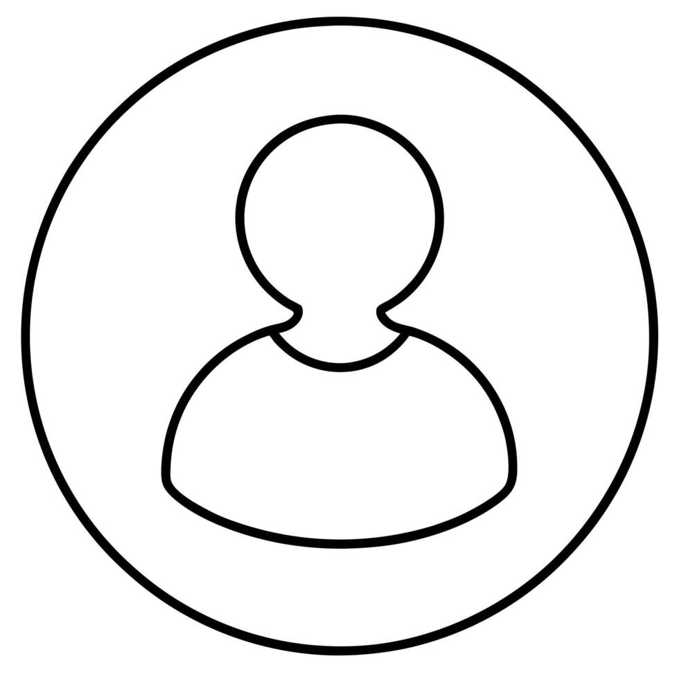 user account icon no face, illustration line art vector
