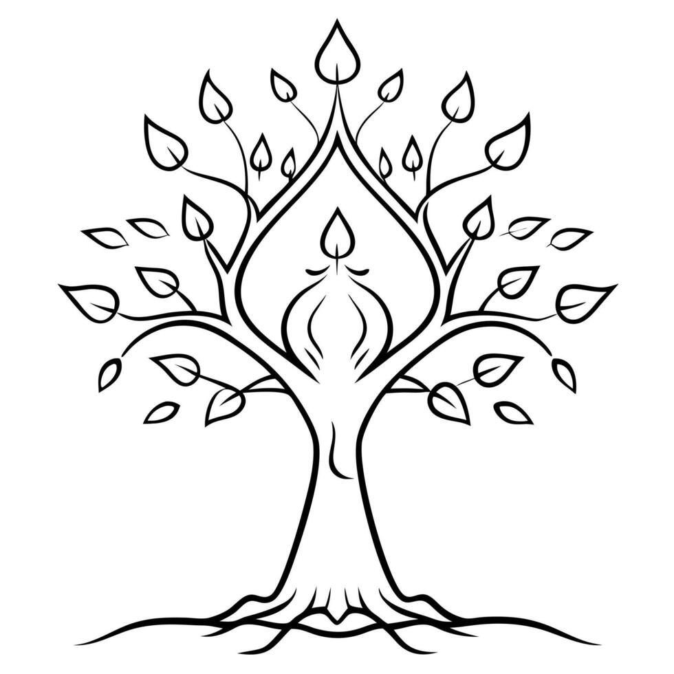 arbol espiritual, illustration line art vector