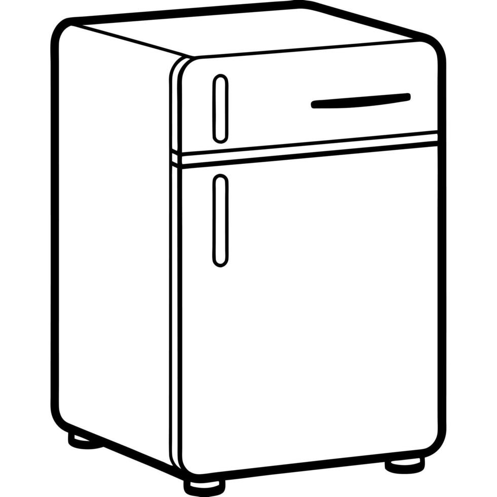 a refrigerator, illustration line art vector